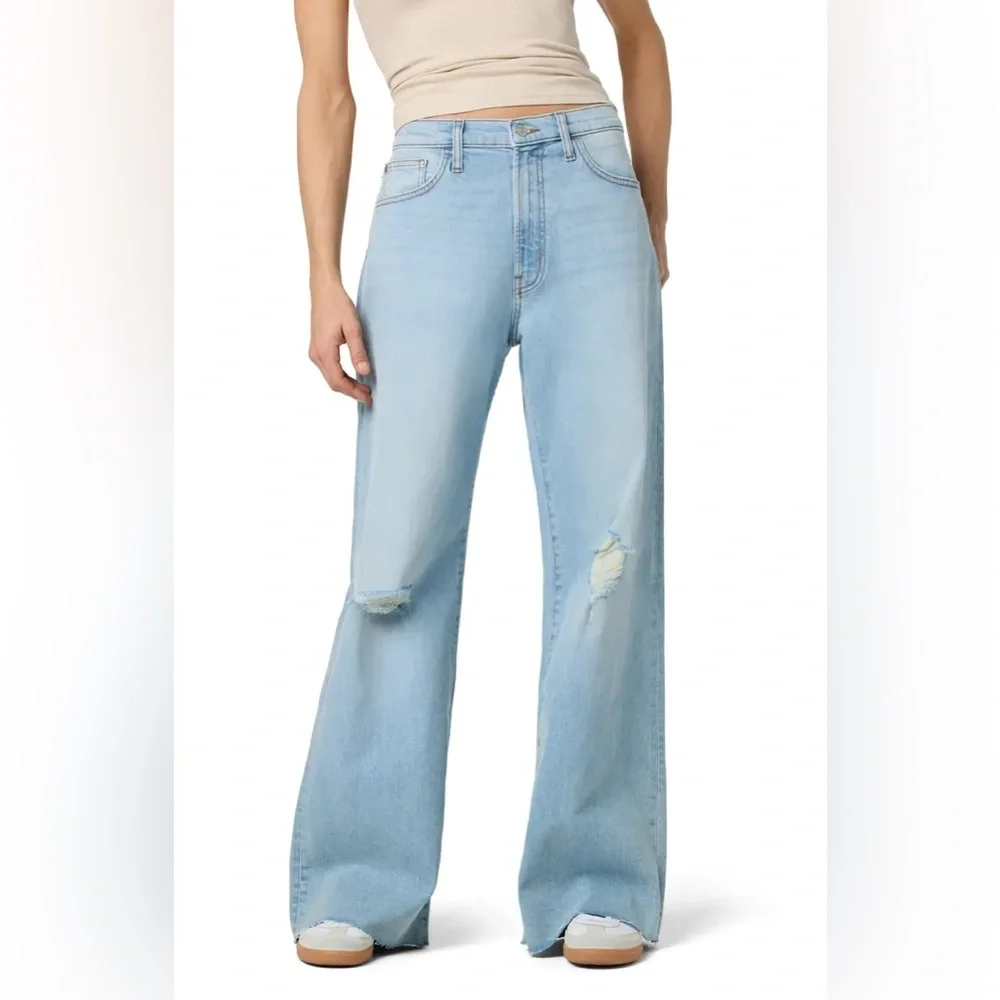 HUDSON Jolene Wide Leg Distressed Jeans‎ 28 6/8 NWT